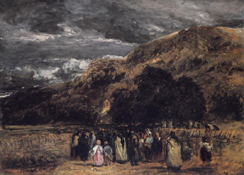 David Cox A Welsh Funeral oil painting picture